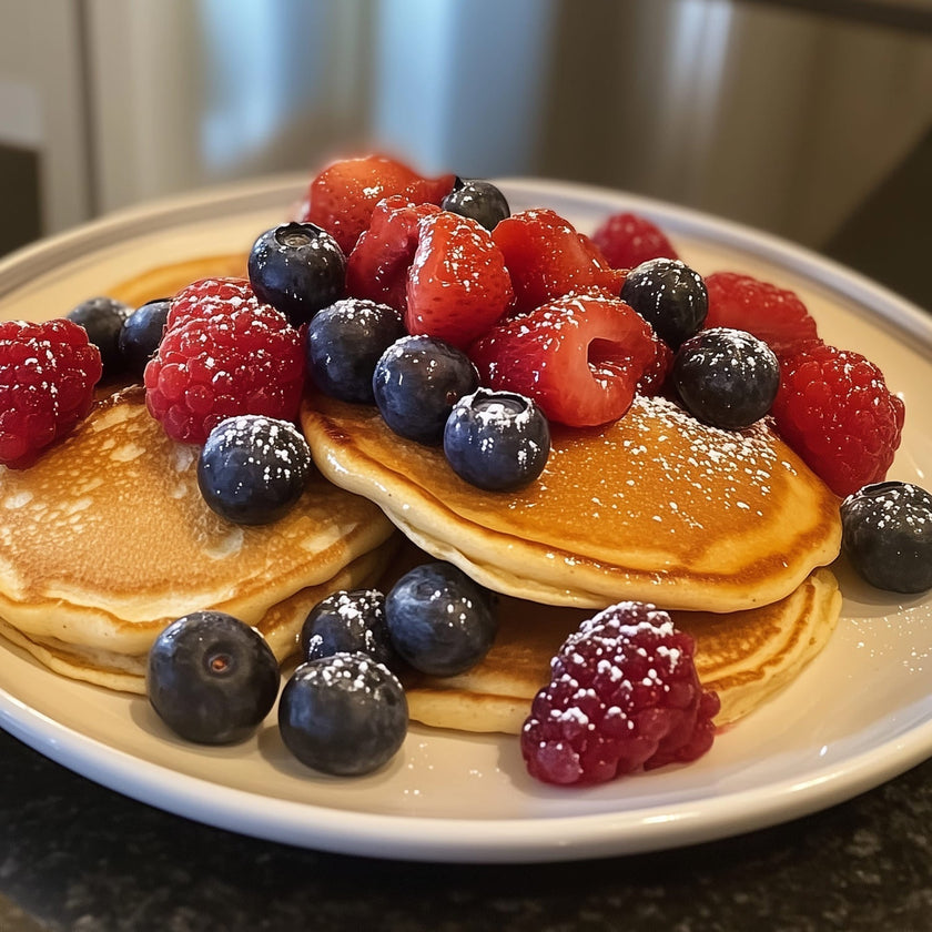 Bananen-Pancakes mit Beeren Bild