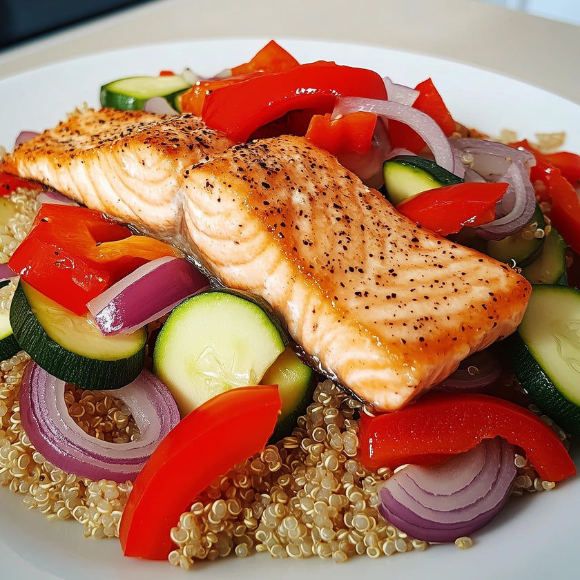 Lachs auf Gemüse-Quinoa Bild
