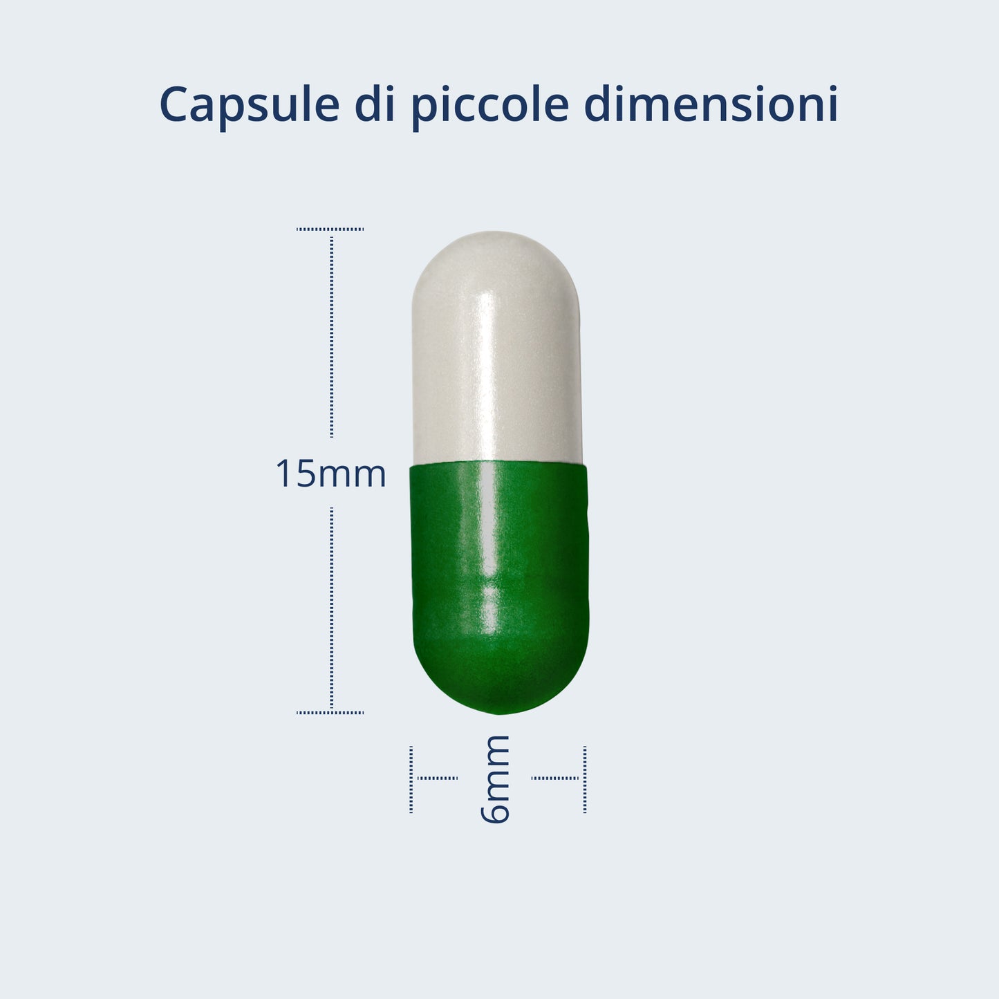 Illustrazione delle dimensioni della capsula